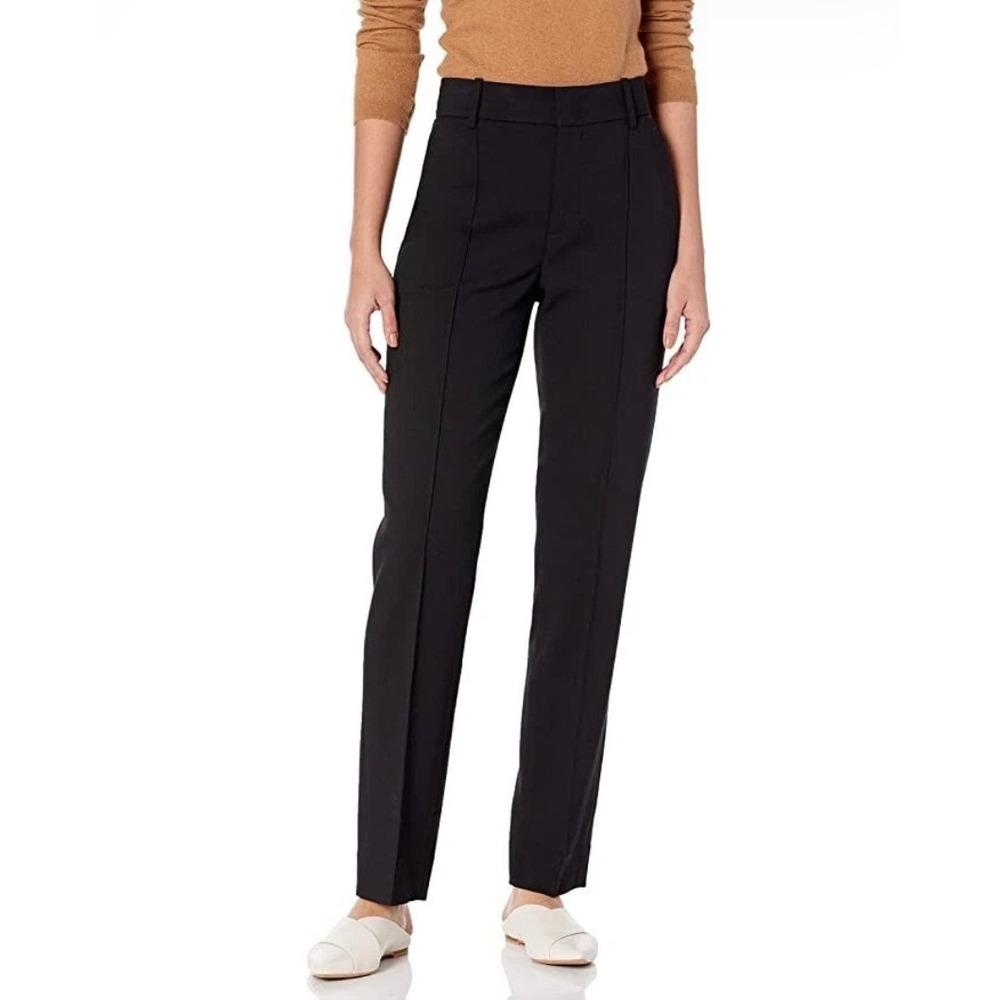 Vince sz 6 Womens Black Pintuck High Waist Tailored Cropped Pants Career Office